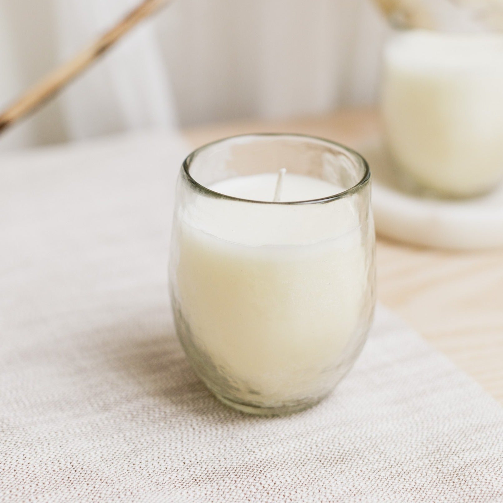 Pebbled Filled Votive Candles | Set of 3 | 100% Soy Wax | Hammered Glass | 34-Hour Burn | Fair Trade | Powered by People