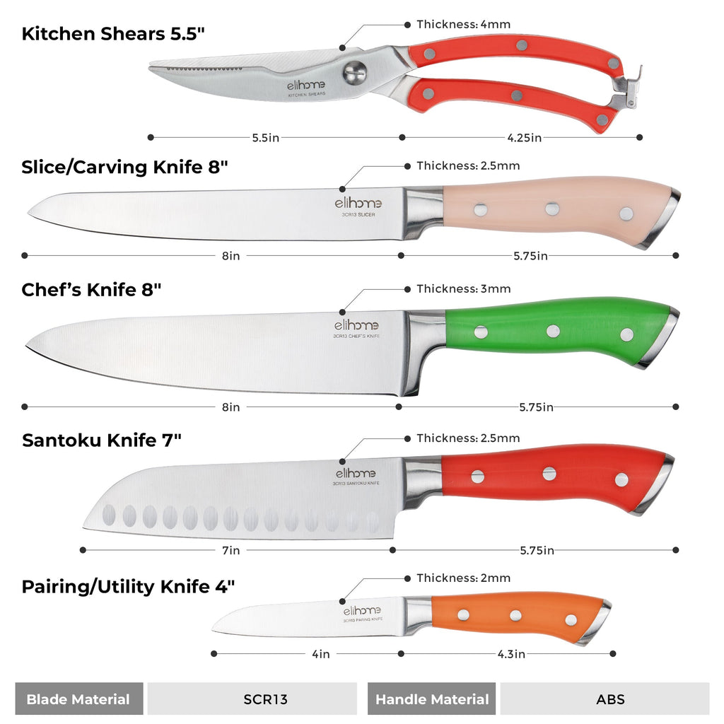 5-Piece Professional Kitchen Knife Set | Ergonomic Handles | Stainless Steel