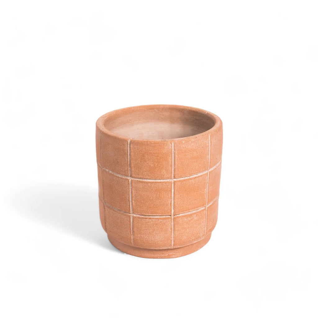 Grid Terracotta Planter | Large | 9.5" | Handcrafted in Honduras | Made to Order | Meso Goods