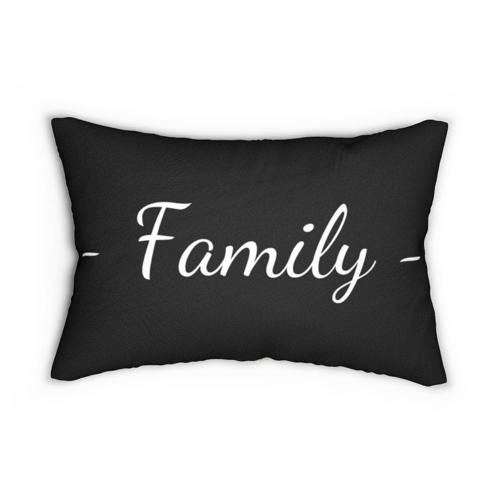 Decorative Lumbar Throw Pillow - Family - Beige Black