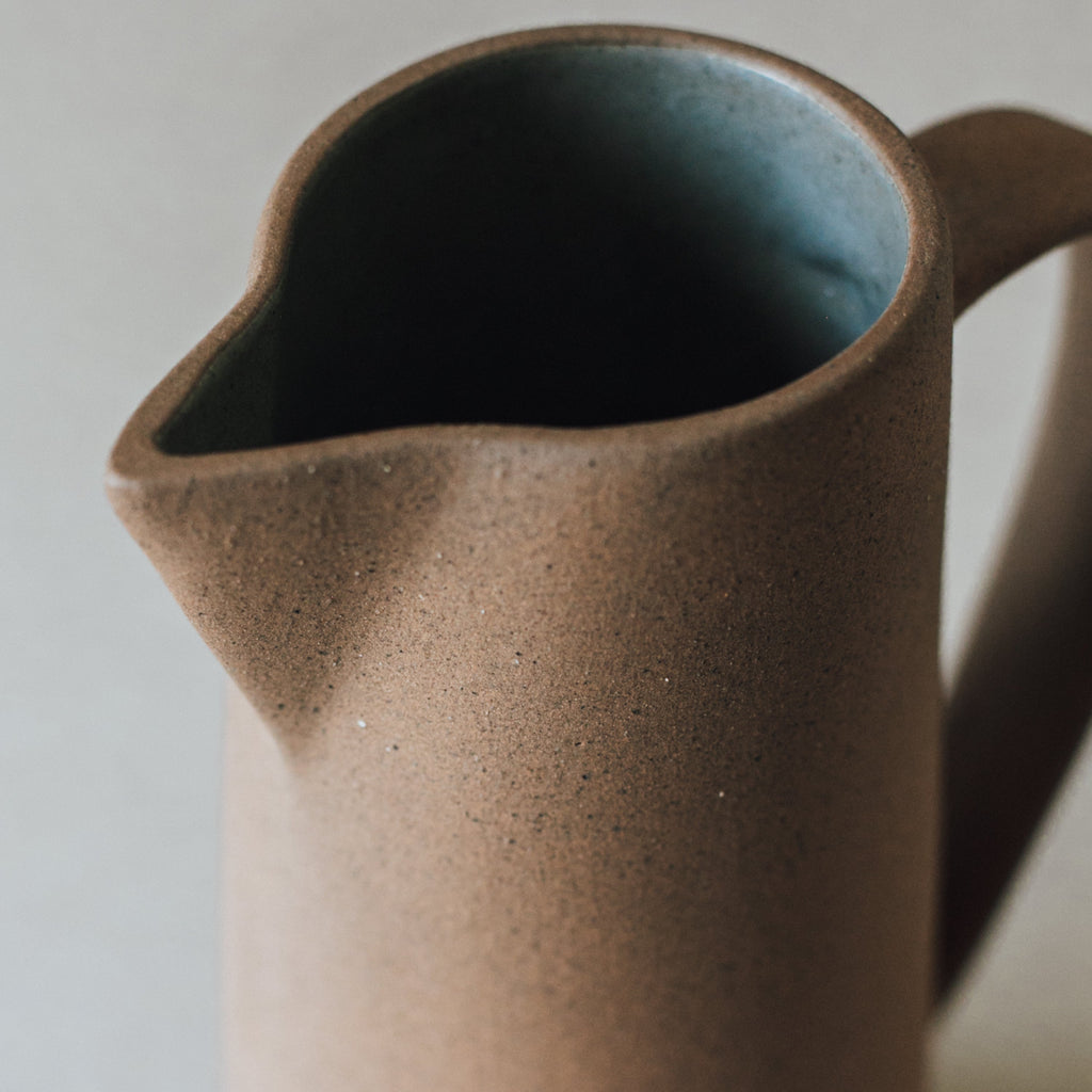 Tall Ceramic Pitcher | 1.5L | Handcrafted Local Clay | Kiln-Fired Earth Tones | Glazed Interior | Al Centro Ceramica | Powered by People
