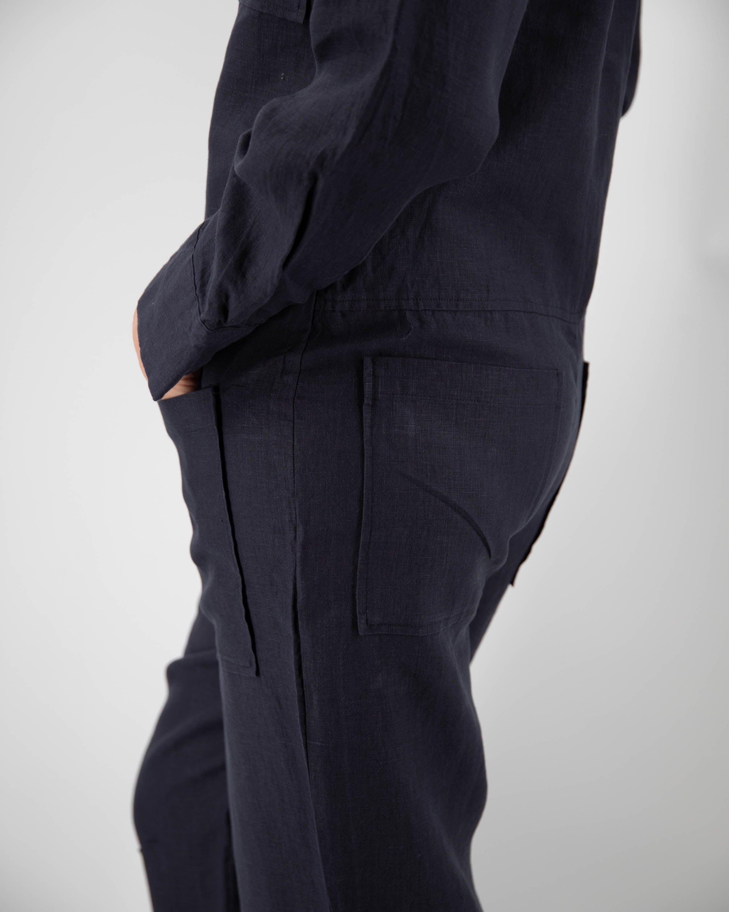 Isabelle 100% French Linen Jumpsuit | 5 Pockets | Roll-Up Sleeves | 11 Colors | XS-L | SUNDAY MORNING