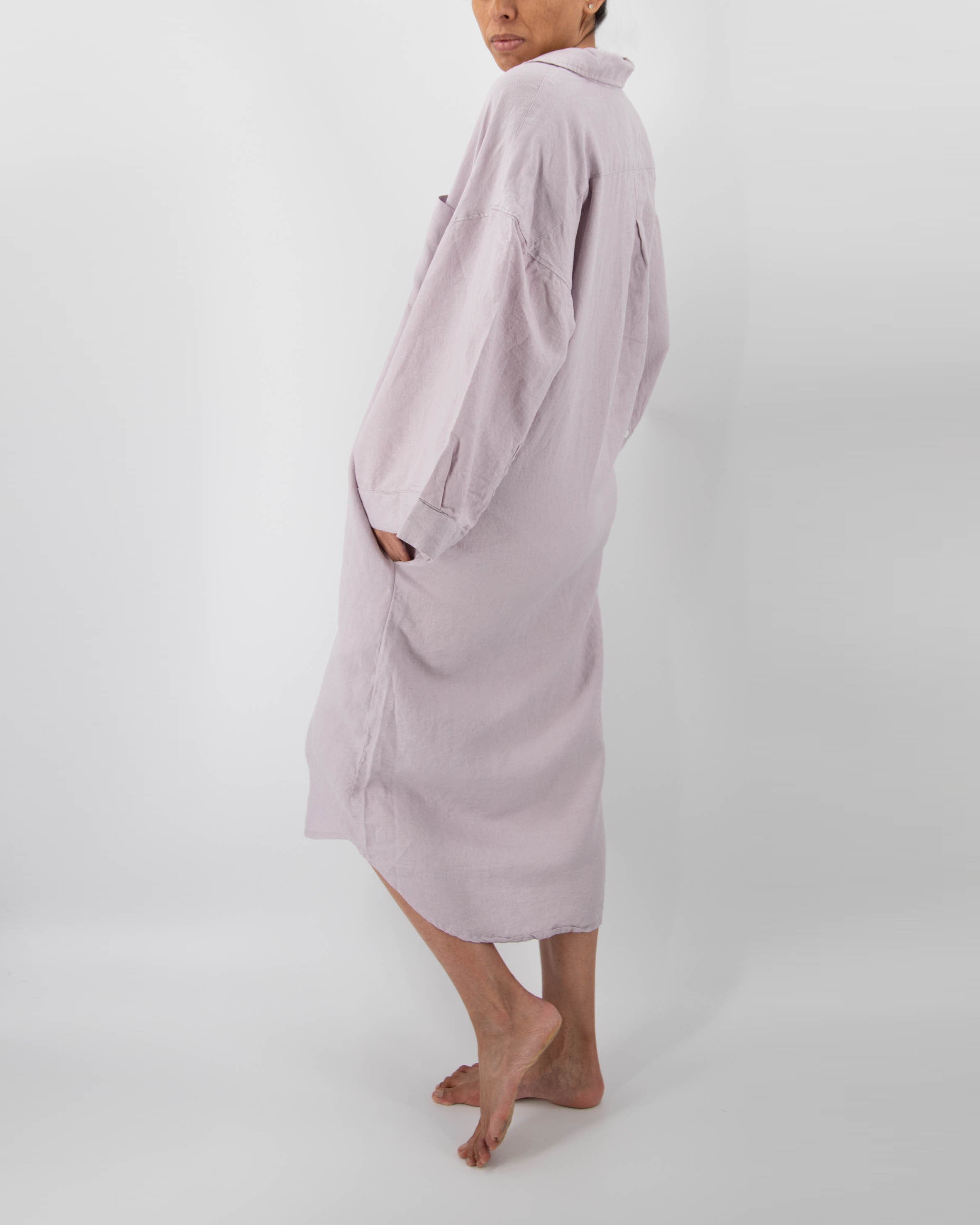 Mei Linen House Dress | 100% French Flax | Billowing Arms | 3 Pockets | One Size Fits Most | 12 Colors | Sunday Morning
