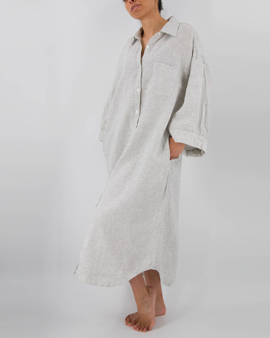 Mei Linen House Dress | 100% French Flax | Billowing Arms | 3 Pockets | One Size Fits Most | 12 Colors | Sunday Morning