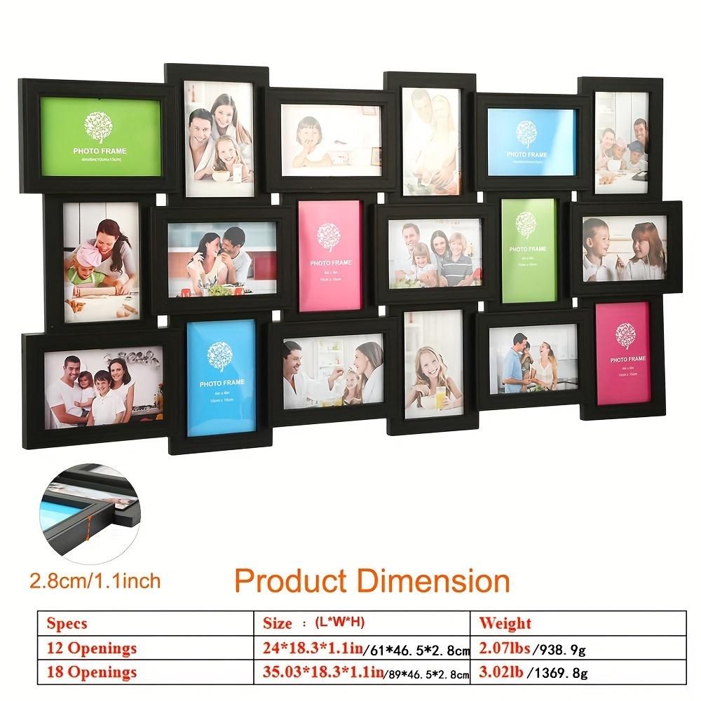 18 Pictures Frames Collage for Photos in 4" x 6" Glass Protection