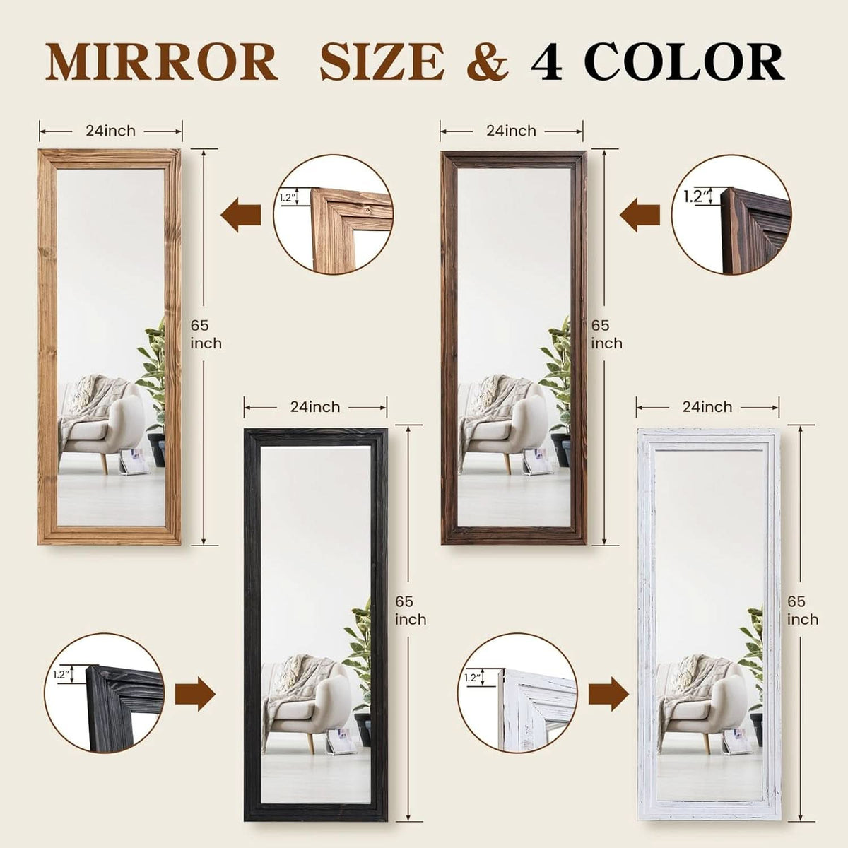 Full Length Mirror Black Home Decor Accent