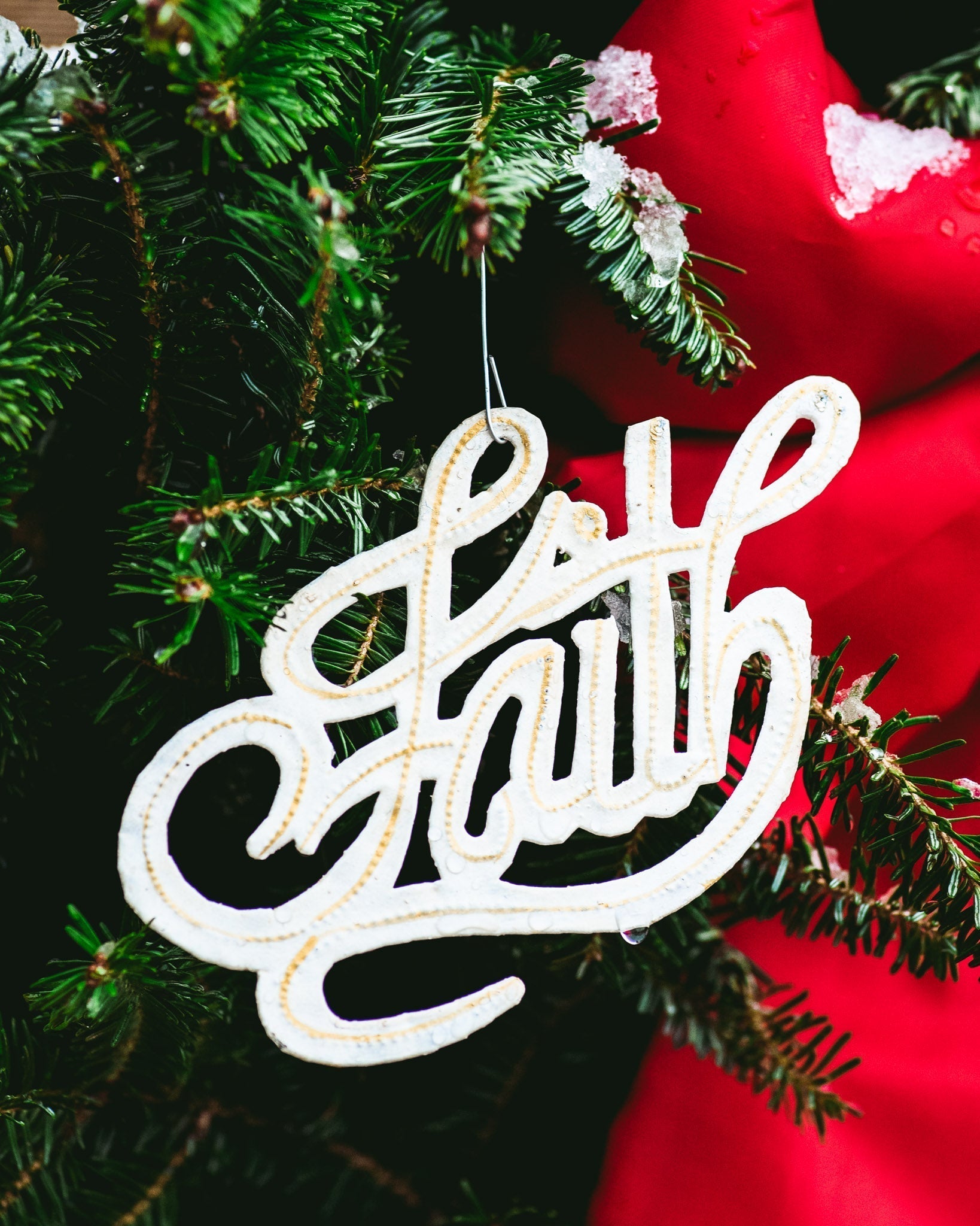White Faith Ornament – Handcrafted Metal Art