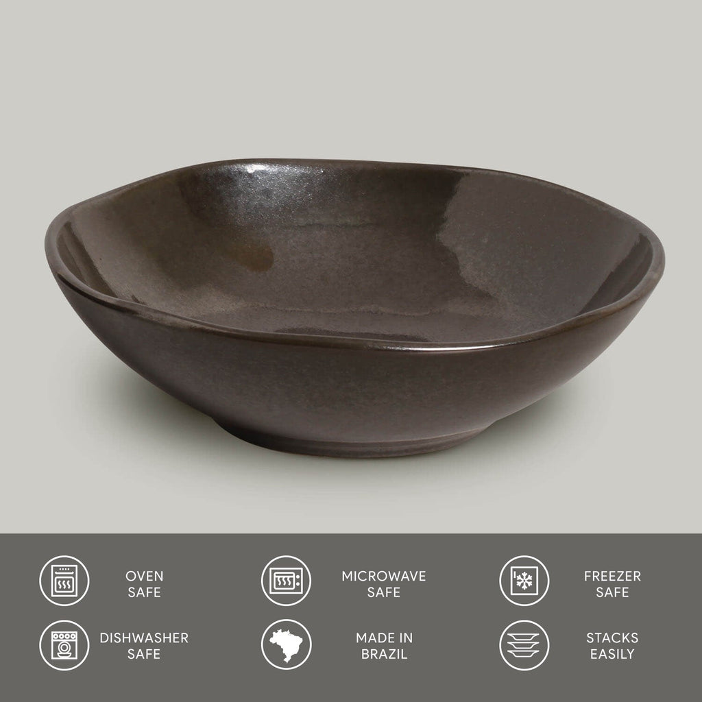 Cereal Bowl Set of 6 | 16 Colors | Superior Porcelain | Scratch & Chip Resistant | Microwave Dishwasher Freezer Safe | Porto Brasil | Powered by People