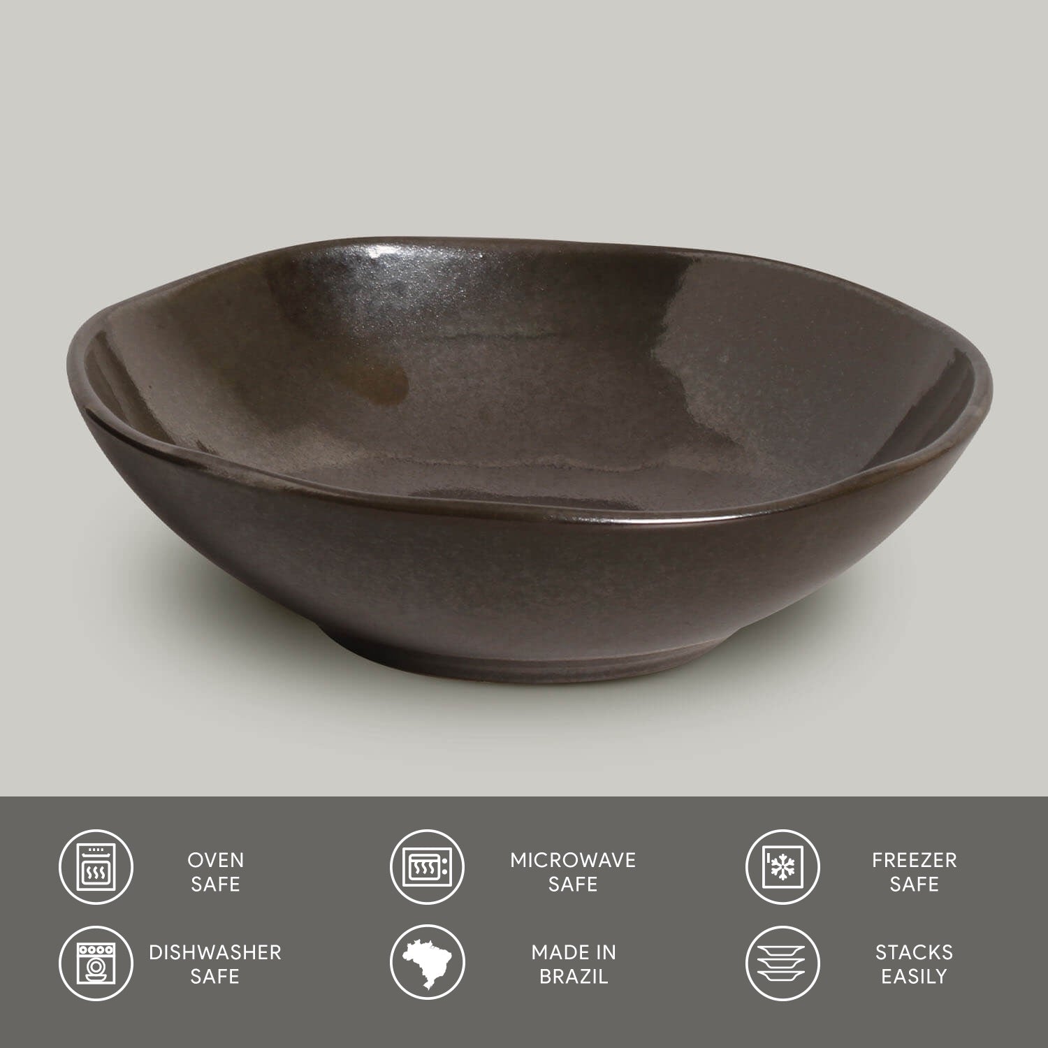 Cereal Bowl Set of 6 | 16 Colors | Superior Porcelain | Scratch & Chip Resistant | Microwave Dishwasher Freezer Safe | Porto Brasil | Powered by People