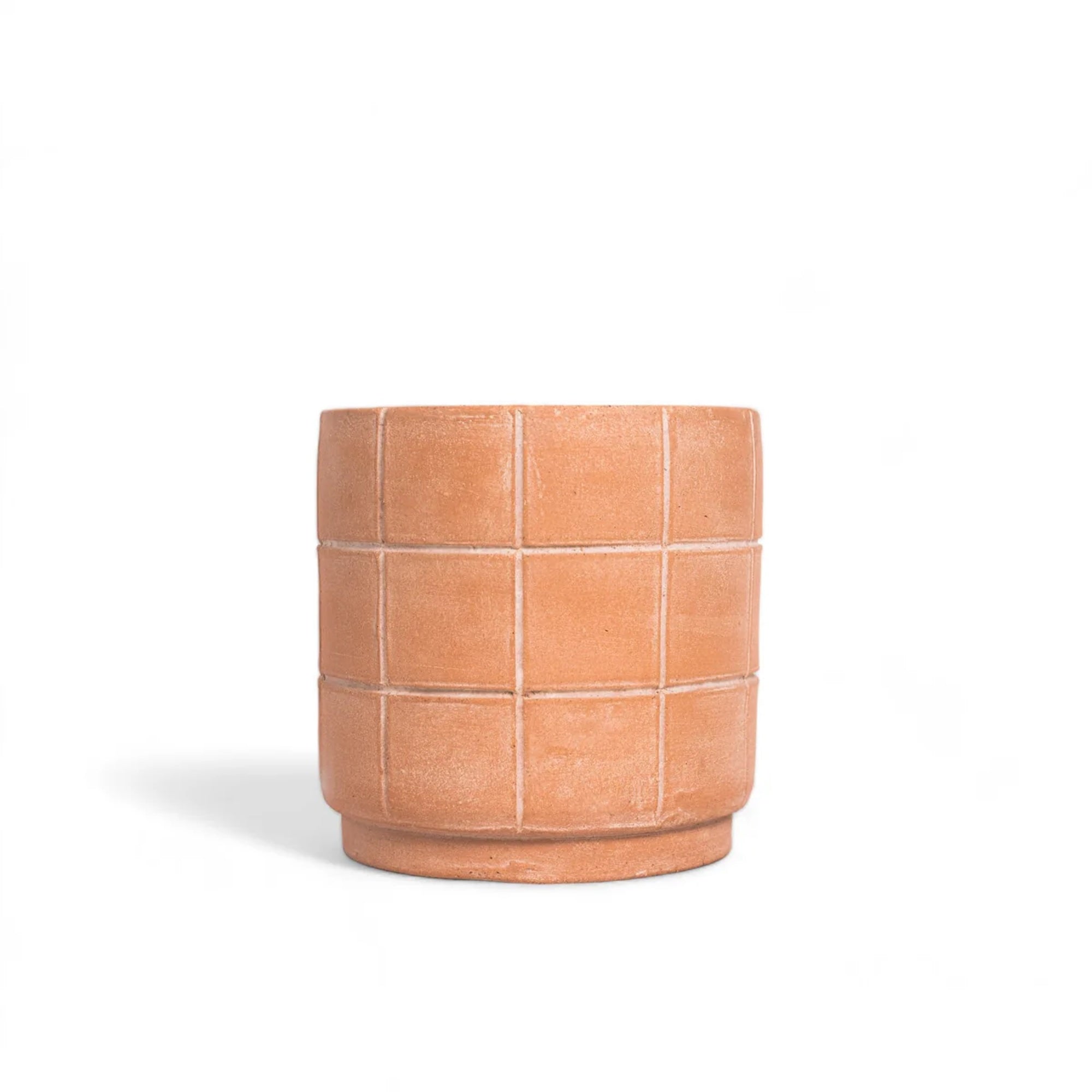 Grid Terracotta Planter Small | 8" | Handcrafted in Honduras | Made to Order | Meso Goods