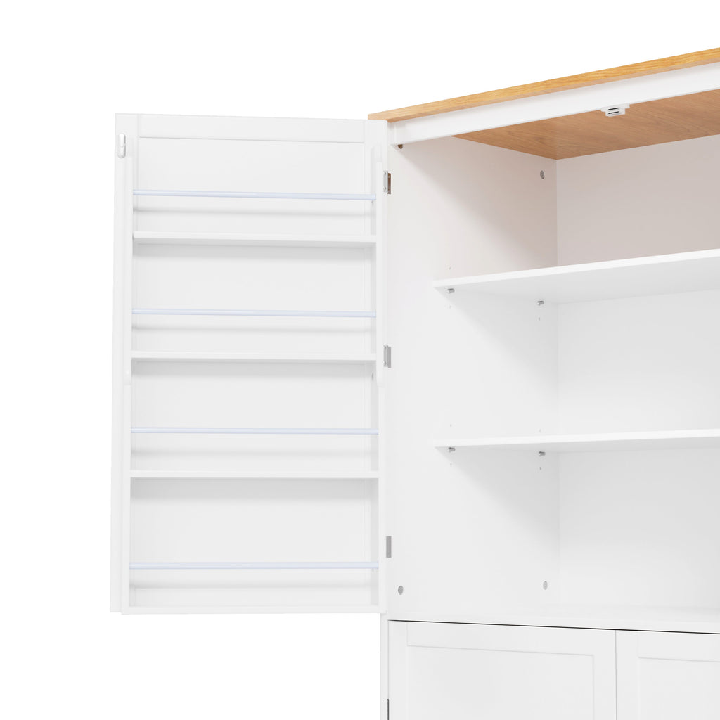 Large Kitchen Pantry Storage Cabinet | 71" Tall | MDF | White, Gray or Blue
