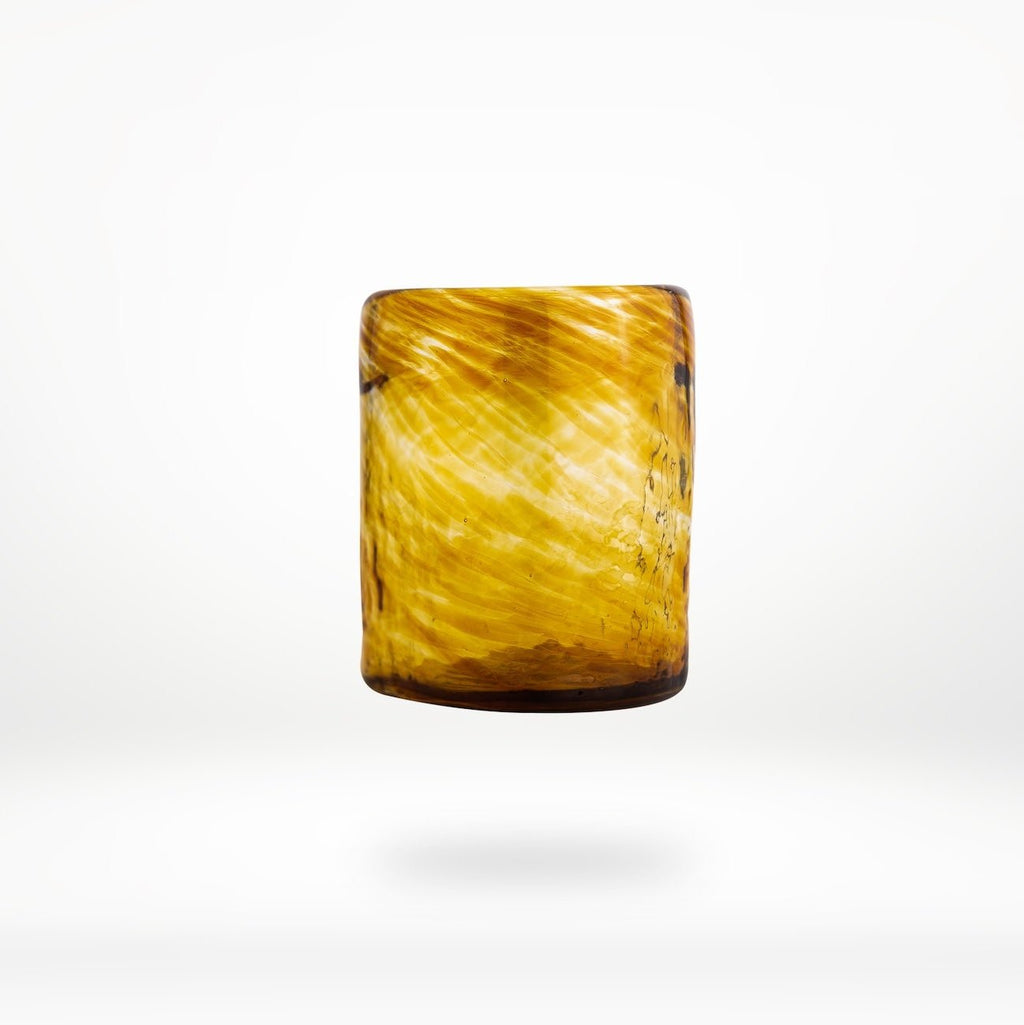 Medium Tumbler | Set of 6 | Hand-Blown Recycled Glass | Oaxaca Mexico | 8 oz | Smoke | Clear | Amber | Powered by People