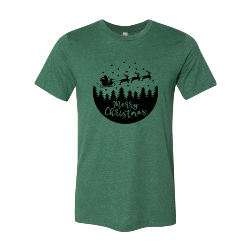 Merry Christmas Scene With Santa T-Shirt – Unisex | 7 Colors | XS–4XL
