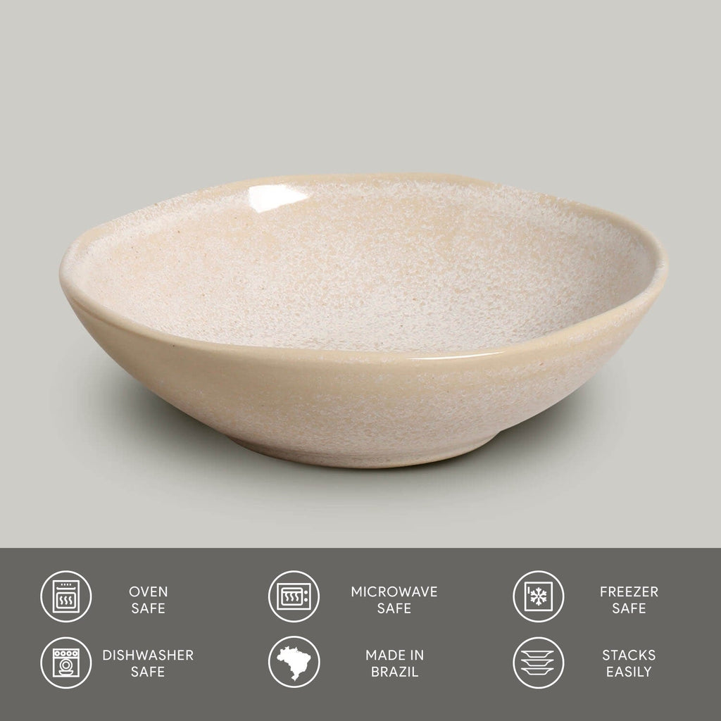 Cereal Bowl Set of 6 | 16 Colors | Superior Porcelain | Scratch & Chip Resistant | Microwave Dishwasher Freezer Safe | Porto Brasil | Powered by People