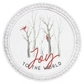 Joy to the World Beaded Round Wall Art | Whitewashed Wood | 14" | Handcrafted in USA | Sincere Surroundings