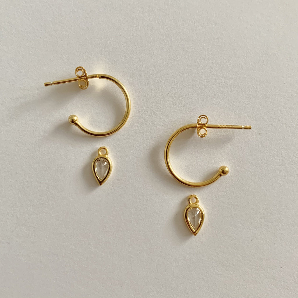Elise Brass Teardrop Earrings
