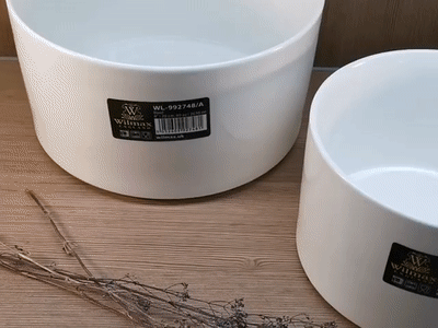 White Fine Porcelain Deep Bowl | 6" | 47 Fl Oz | Rolled Rim | Made in England | Sold Individually | Wilmax