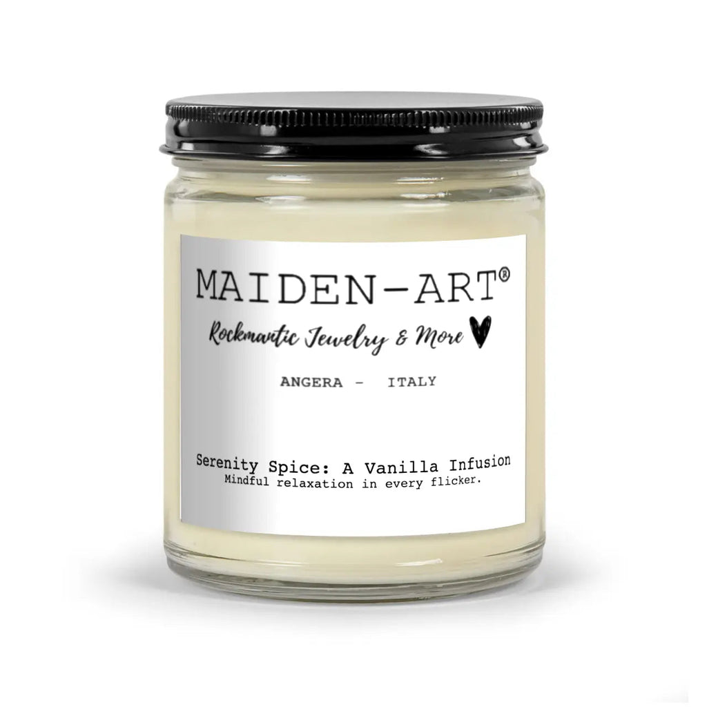 Serenity Spice Vanilla Bean Aromatherapy Candle | 100% Natural Soy Wax | Mindfulness & Meditation | 9 oz | Made in USA | Maiden-Art