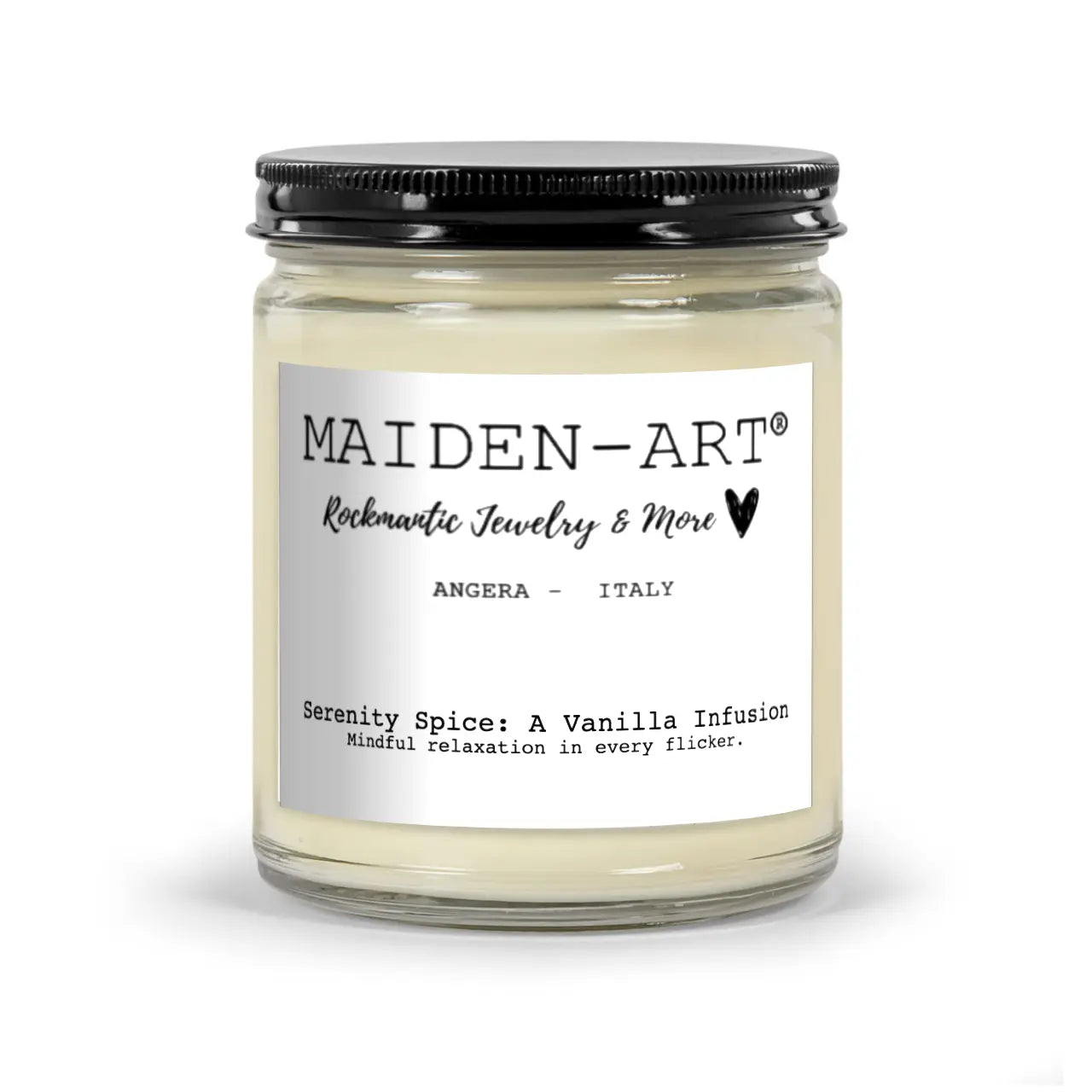 Serenity Spice Vanilla Bean Aromatherapy Candle | 100% Natural Soy Wax | Mindfulness & Meditation | 9 oz | Made in USA | Maiden-Art