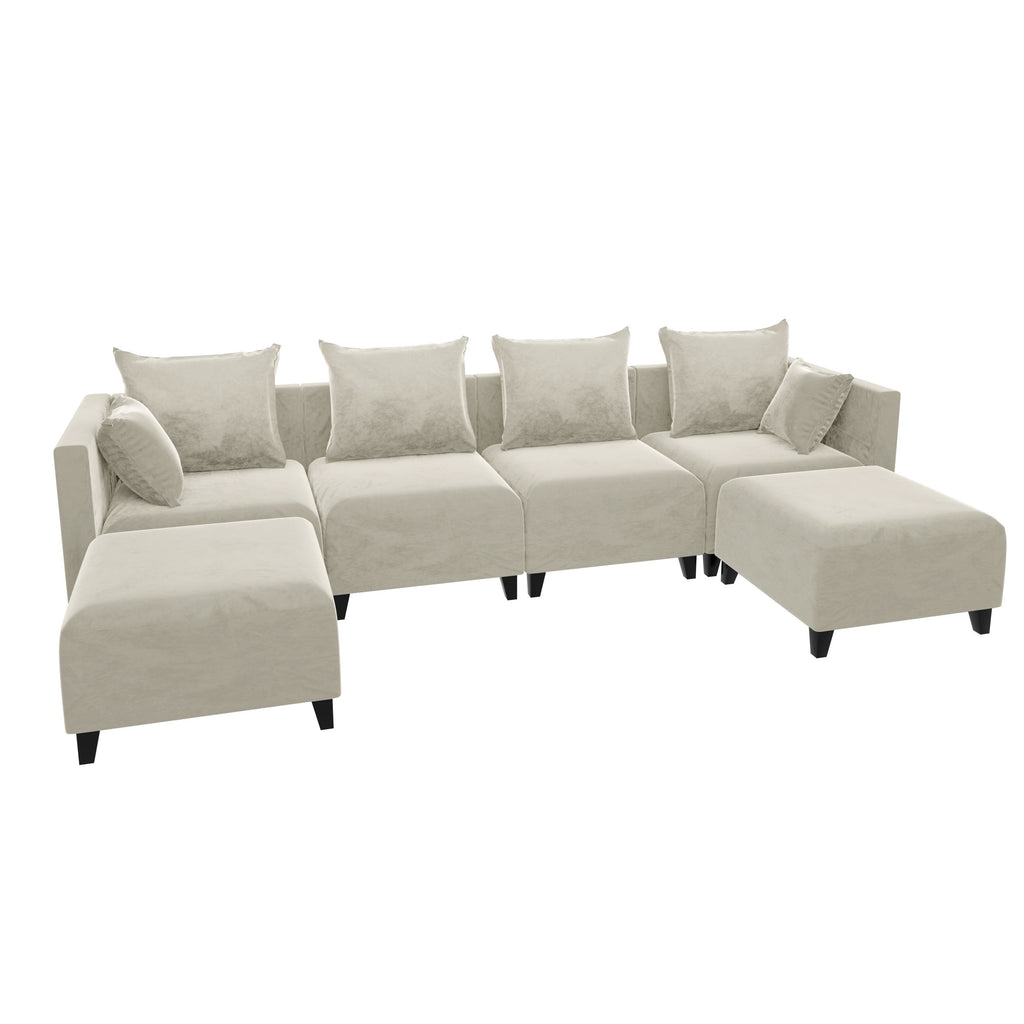 Ottoman SOFA  C Beige with black foot Furniture Modern Accent Chair