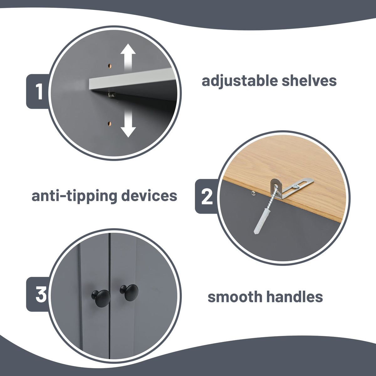 Large Kitchen Pantry Storage Cabinet | 71" Tall | MDF | White, Gray or Blue