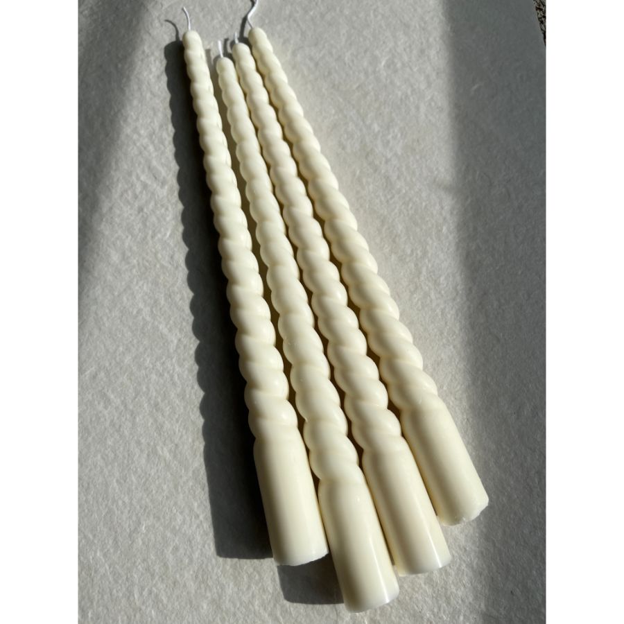 Spiral Taper Candles | Set of 2 | Handmade in Canada | Soy Wax | Aaram Lux