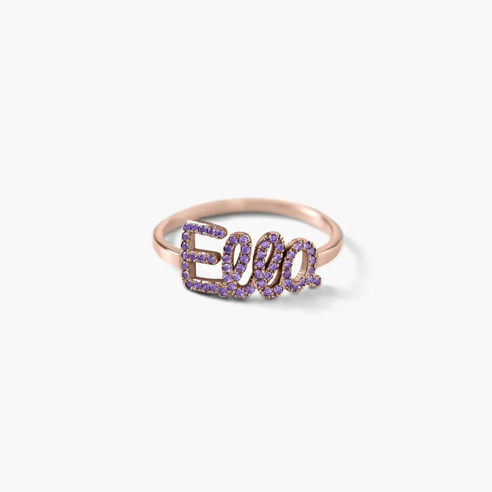 Personalized Swarovski Name Ring | 925 Sterling Silver