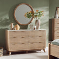 Natural Oak Dresser With Faux Marble Top Bedroom Furniture