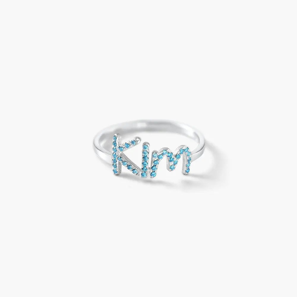 Personalized Swarovski Name Ring | 925 Sterling Silver