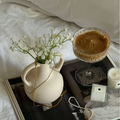Bobble Ceramic Vase | Ancient-Inspired Sculpture | Dried Flowers | Terracotta & Off-White