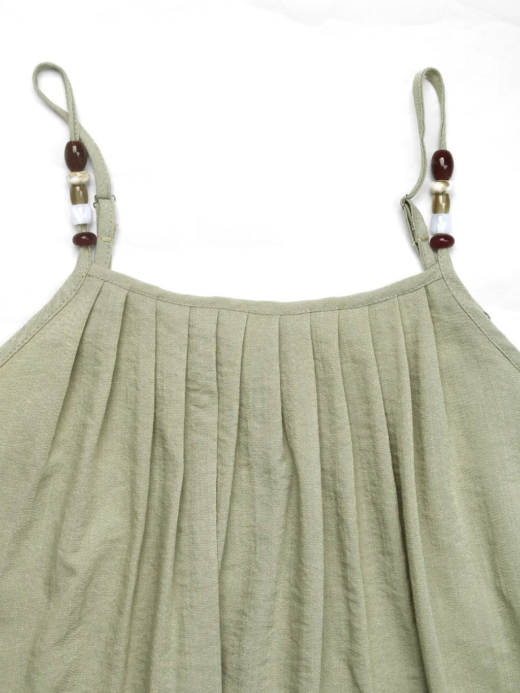 Pleated Adjustable Strap Cami Dress
