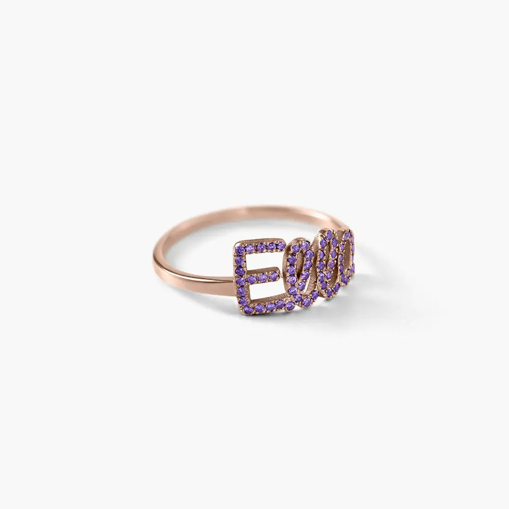 Personalized Swarovski Name Ring | 925 Sterling Silver