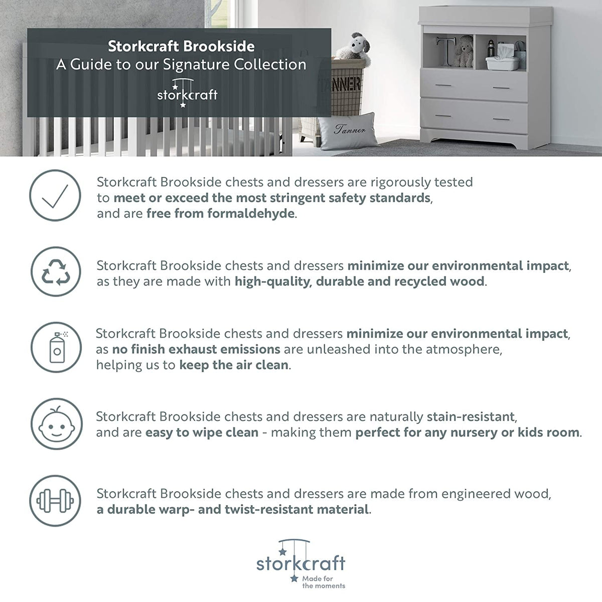 Storkcraft Brookside 6 Drawer Dresser For Nursery Furniture