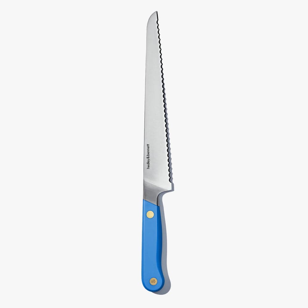 Bread Knife | Serrated Edge | Angled Handle | Miso | Capri Blue | Caviar Black | Shiso Green | Enoki White | H&B | Powered by People