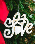 White Love Ornament – Handcrafted Metal Art