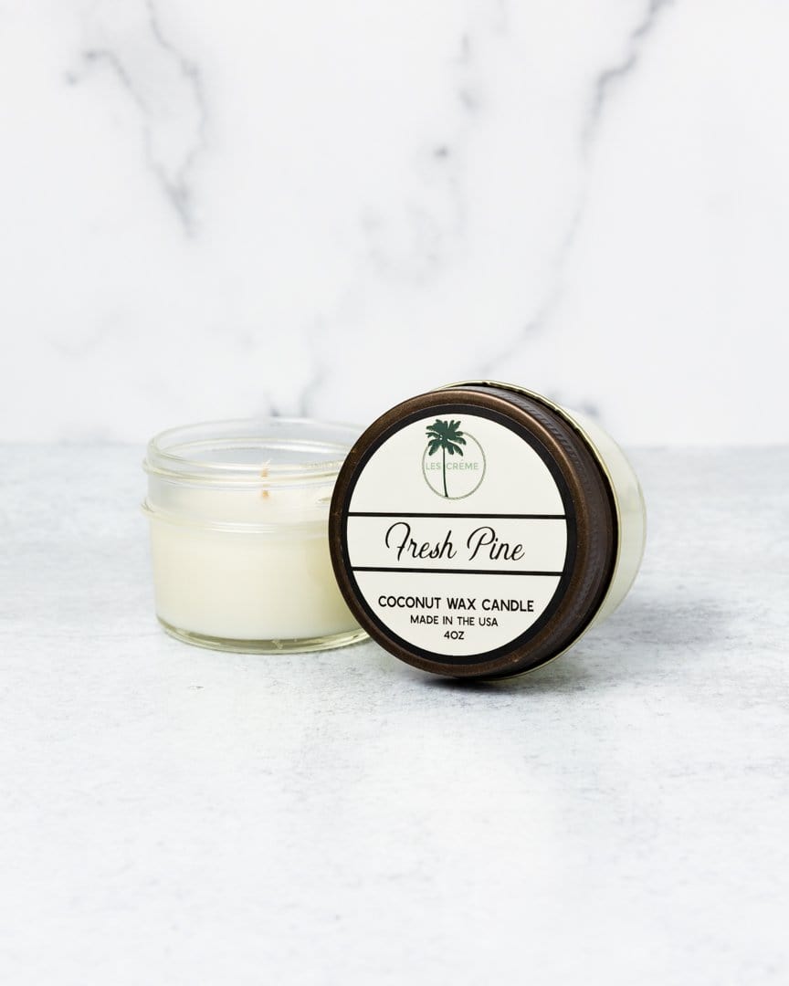 Fresh Pine | 100% Botanical All Natural Coconut Wax Candle | Toxin-Free | Vegan | Cotton Wick | Les Crème