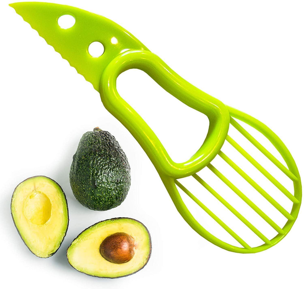 Kitchen Accessories Set | 8 Pieces | Garlic Press | Avocado Slicer | Tongs | Spatula | Leaf Separator | Peeler | Scrubber | Dish Brush | Choixe