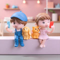 Cute Couple Selfie Miniature Love Figurine