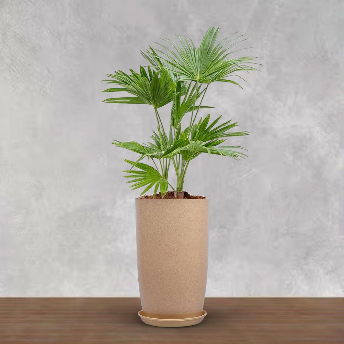 18 Inch Tall Tower Planter Pot Beige