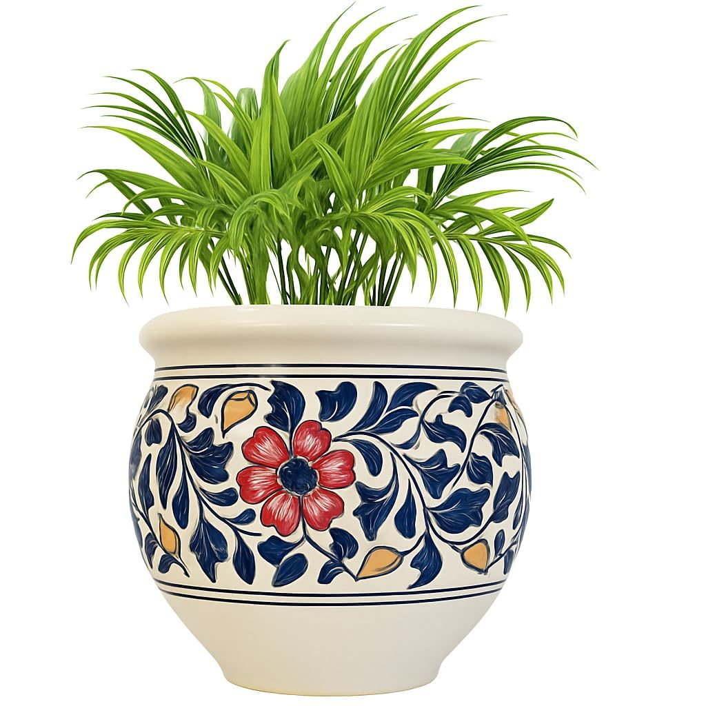 Blue Handi Ceramic Planter 8 Inch