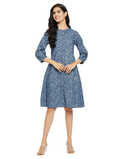 Women A-line Light Blue Dress (Size M)
