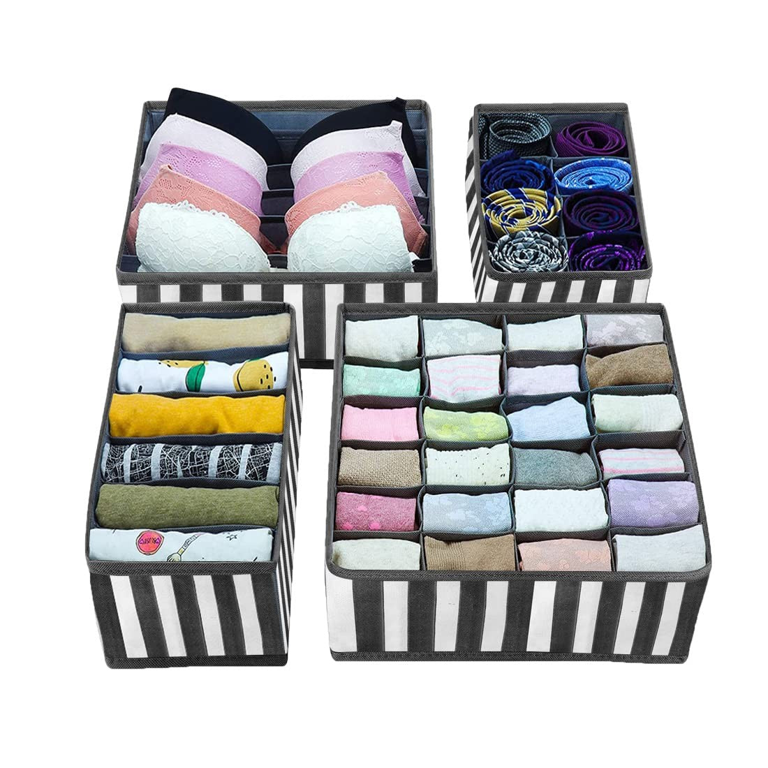 Foldable Drawer Organizer with Compartments Set