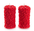 Rose Pillar Scented Candles Set