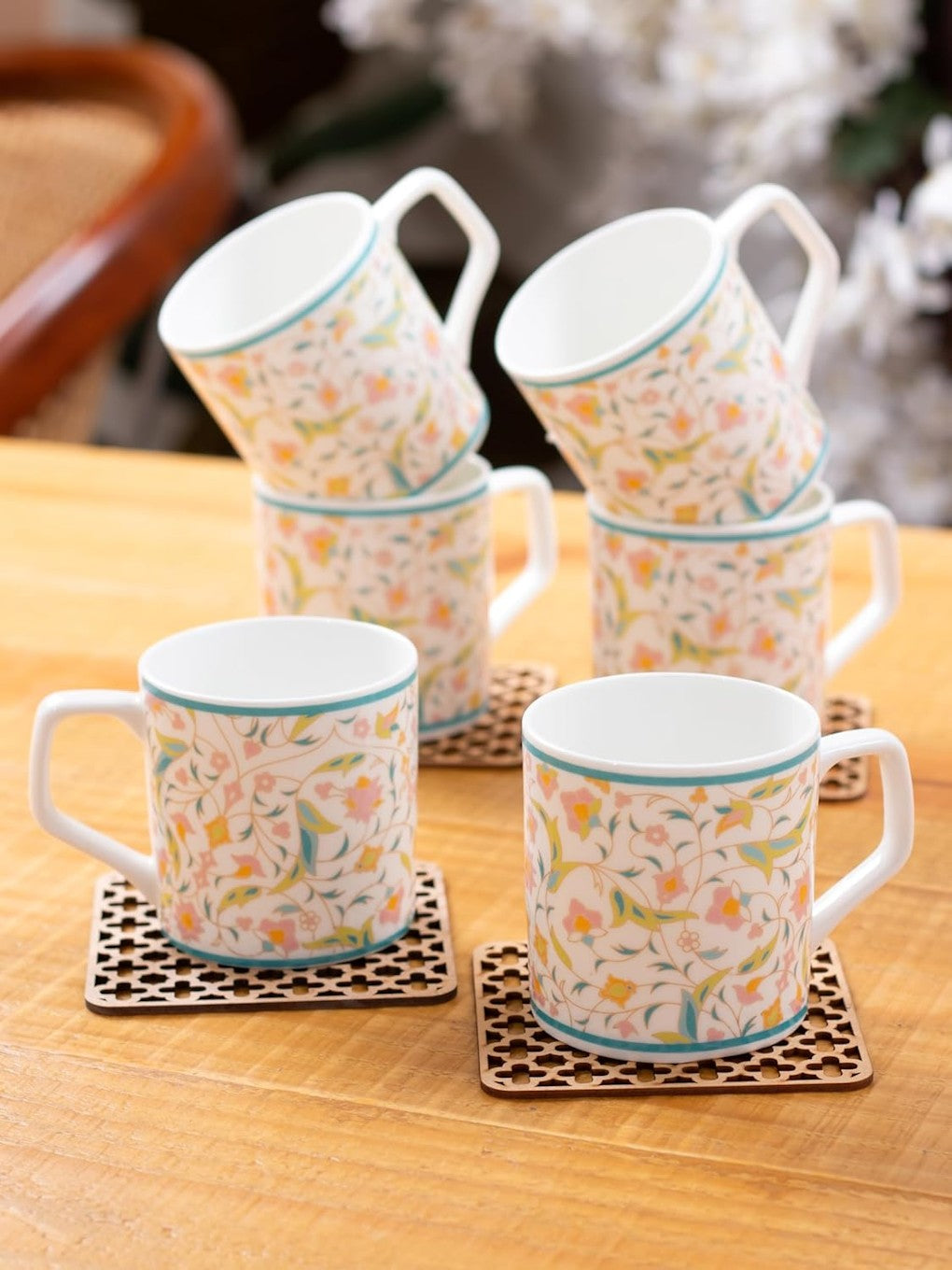 Ceramic Tea Coffee Cup Set 6pcs
