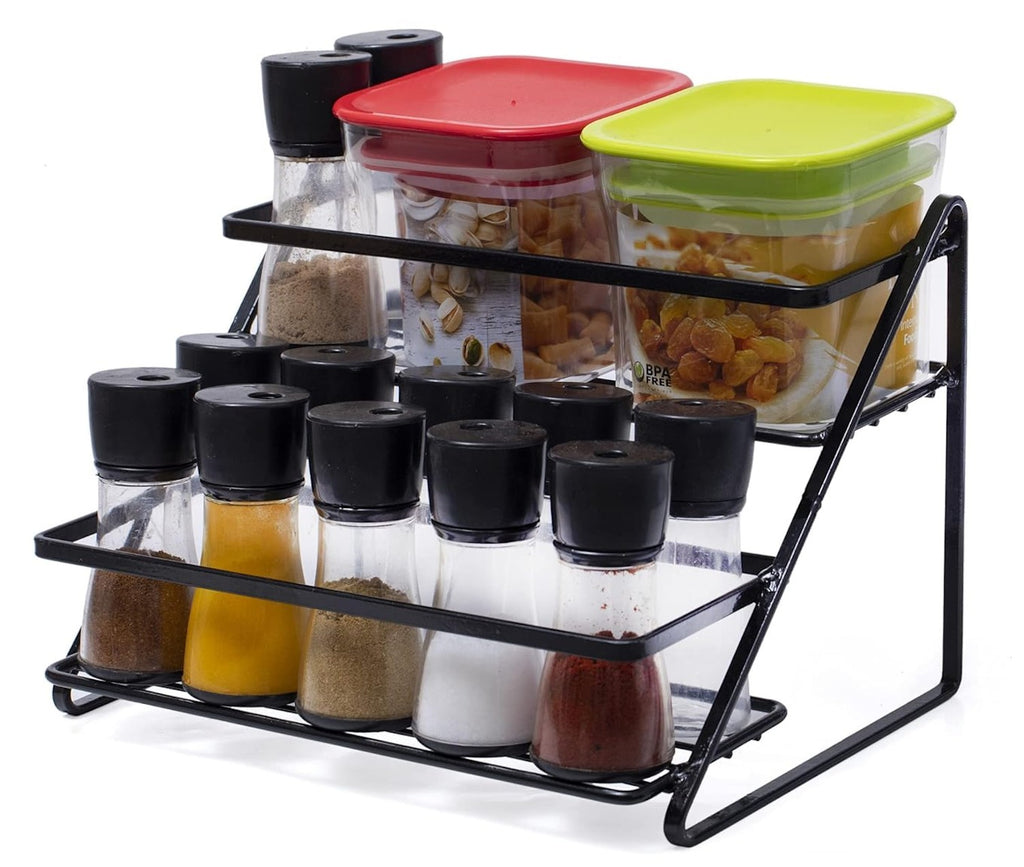 2 Tier Spice Rack with Jars & Containers