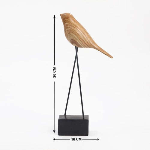 Splendid Dastkari Polyresin Sitting Bird Figurine with Stand