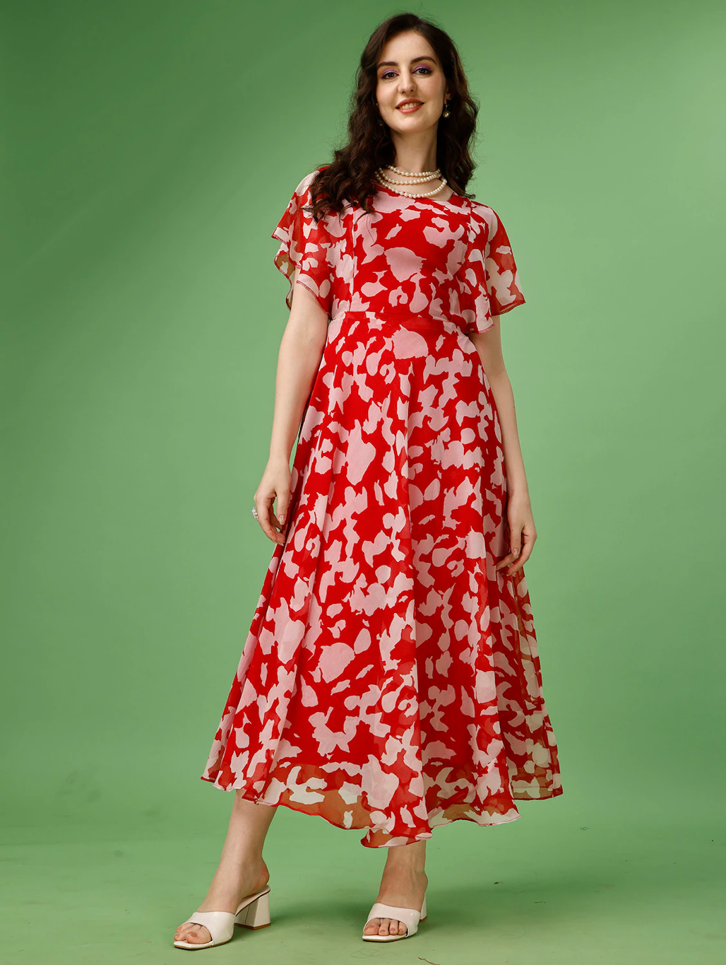 Women Maxi Red Dress (Size M)