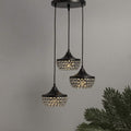 Metal Dual Ring Crystal Pendant Lighting (3 Light Round)