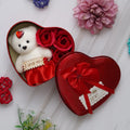 Heart Shaped Valentine Teddy & Rose Gift Box