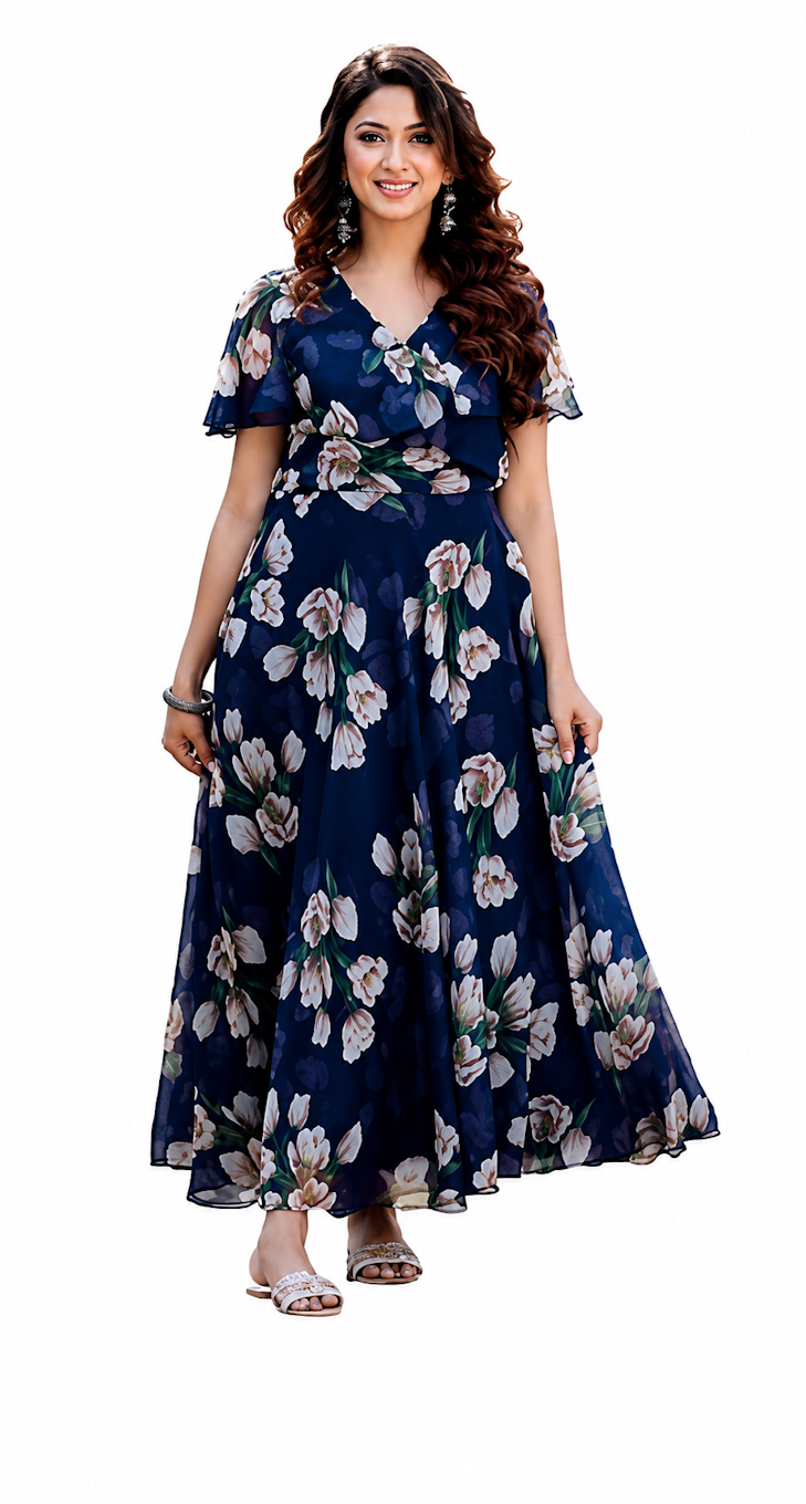 Women's Elegant Floral Printed Dress
